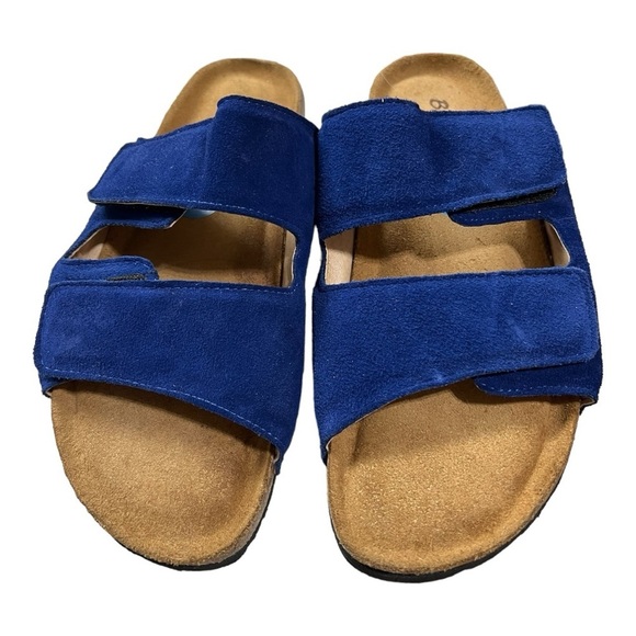 BIO GOLD Blue Slide Cork Bottom Soles Size 7.5 - Picture 2 of 9